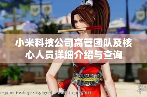 小米科技公司高管团队及核心人员详细介绍与查询