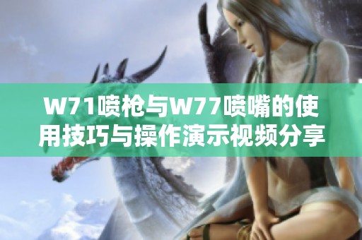 W71喷枪与W77喷嘴的使用技巧与操作演示视频分享