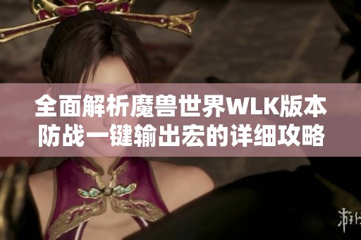 全面解析魔兽世界WLK版本防战一键输出宏的详细攻略与技巧