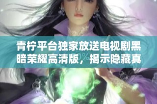 青柠平台独家放送电视剧黑暗荣耀高清版，揭示隐藏真相