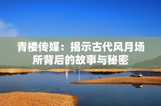 青楼传媒：揭示古代风月场所背后的故事与秘密