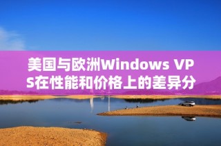 美国与欧洲Windows VPS在性能和价格上的差异分析