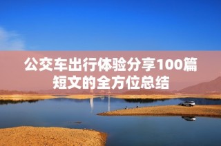 公交车出行体验分享100篇短文的全方位总结