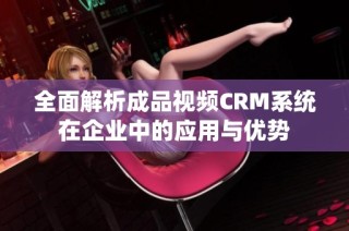 全面解析成品视频CRM系统在企业中的应用与优势