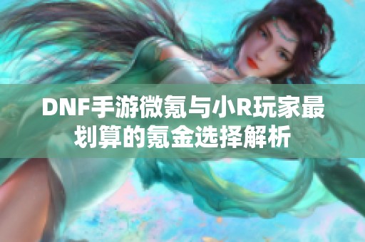 DNF手游微氪与小R玩家最划算的氪金选择解析