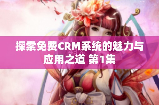 探索免费CRM系统的魅力与应用之道 第1集