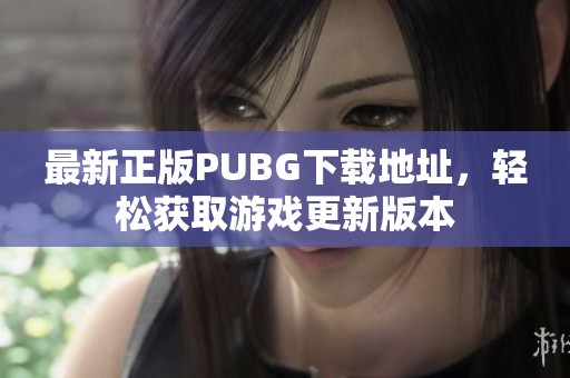 最新正版PUBG下载地址，轻松获取游戏更新版本