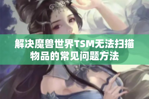 解决魔兽世界TSM无法扫描物品的常见问题方法